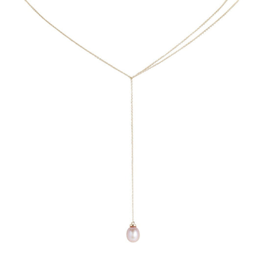 Gump's Signature Pink Pearl Drop Lanyard Necklace
