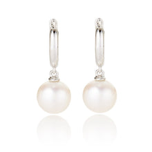 Gump's Signature White Gold Hoop & Pearl Drop Earrings