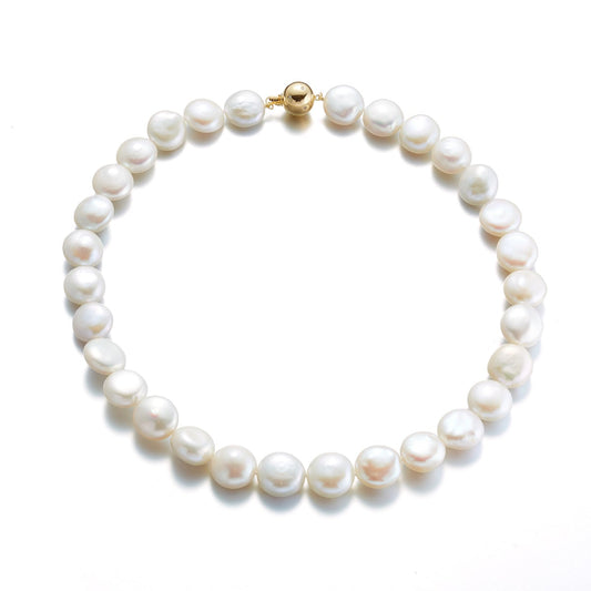 Gump's Signature Coin Pearl Necklace with Diamond Clasp