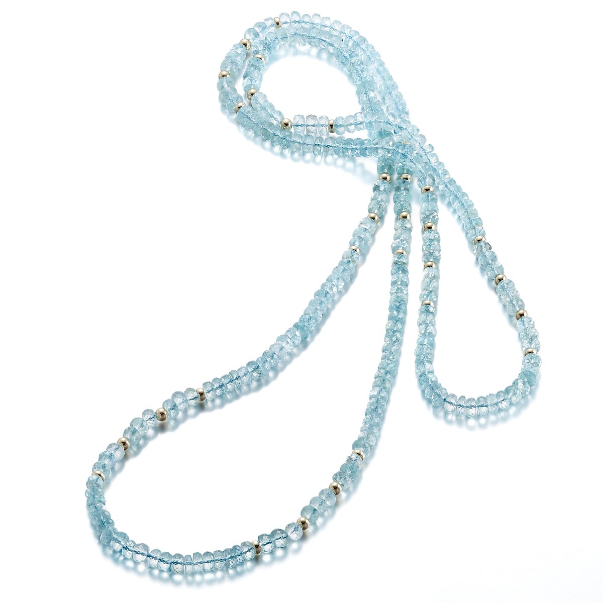 Gump's Signature Faceted Aquamarine & Gold Rope Necklace