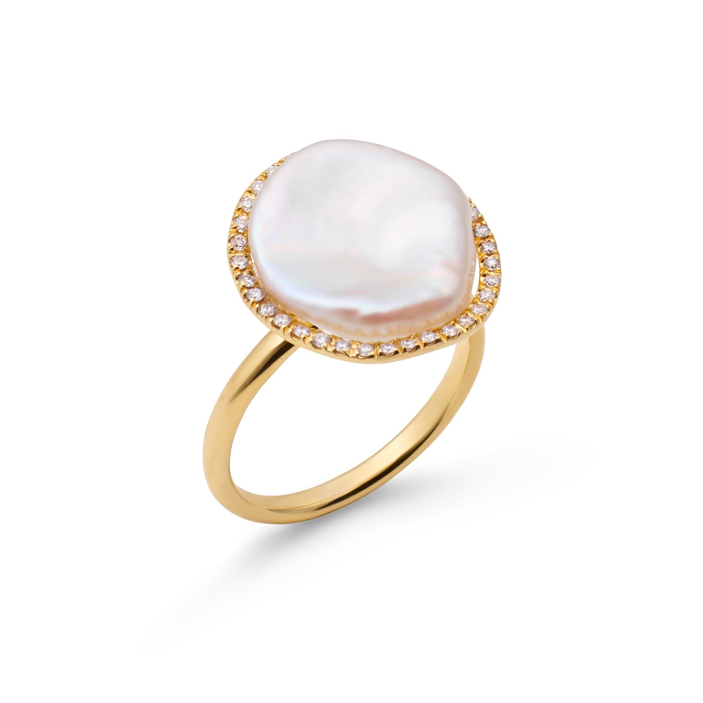 Petal Pearl & Diamond Ring