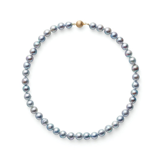 Gump's Signature Graduated Blue Akoya Pearl Necklace with Diamonds