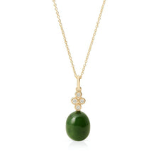 Gump's Signature Green Nephrite Jade & Diamond Pendant Necklace