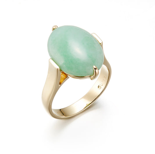 Diana Ring in Apple Green Jade