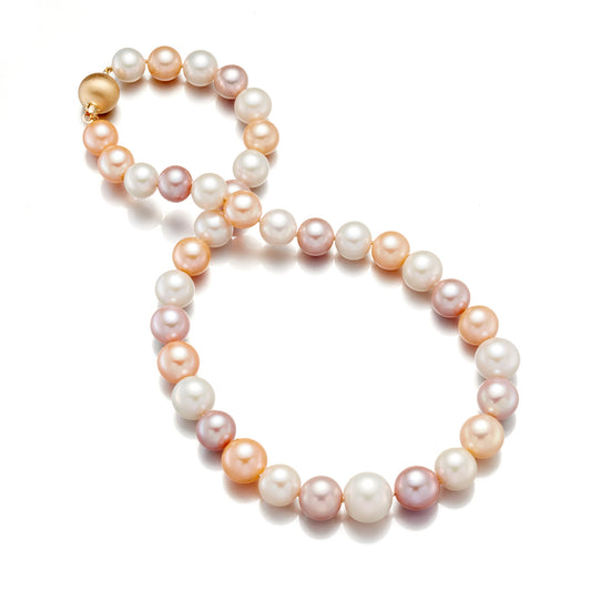 Graduated Multi-Color Pastel Pearl Necklace