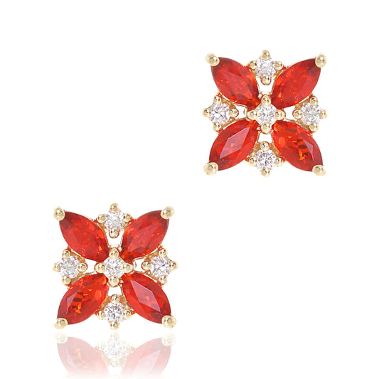 Gump's Signature Celeste Earrings in Orange Fire Opal & Diamonds
