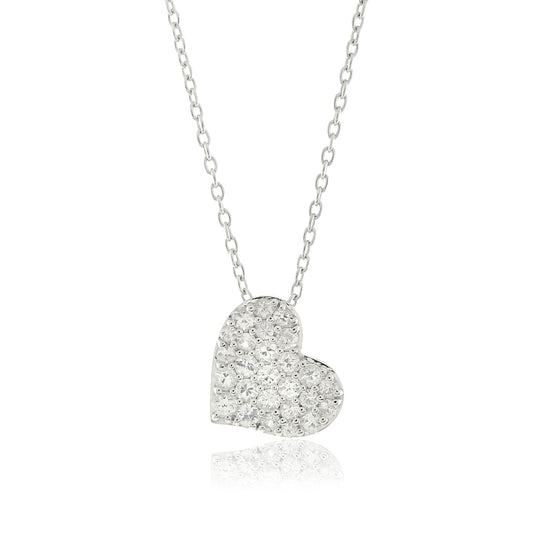 Gump's Signature White Sapphire Heart Pendant Necklace