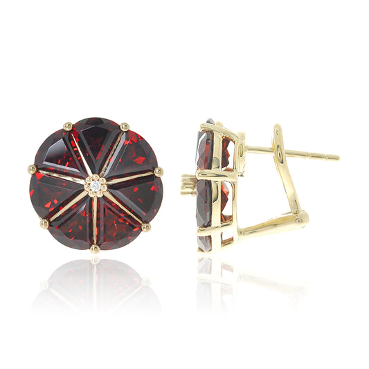 Pinwheel Earrings in Garnet & Diamonds