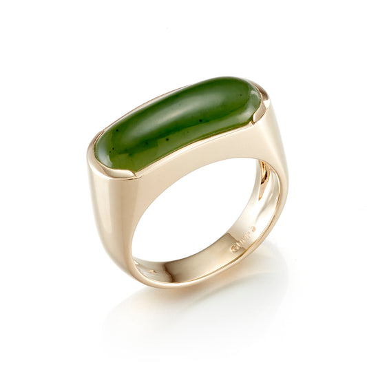 Gump's Signature Men's Green Nephrite Jade Saddle Ring