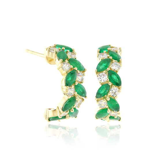 Gump's Signature Waterfall Earrings in Emeralds & Diamonds