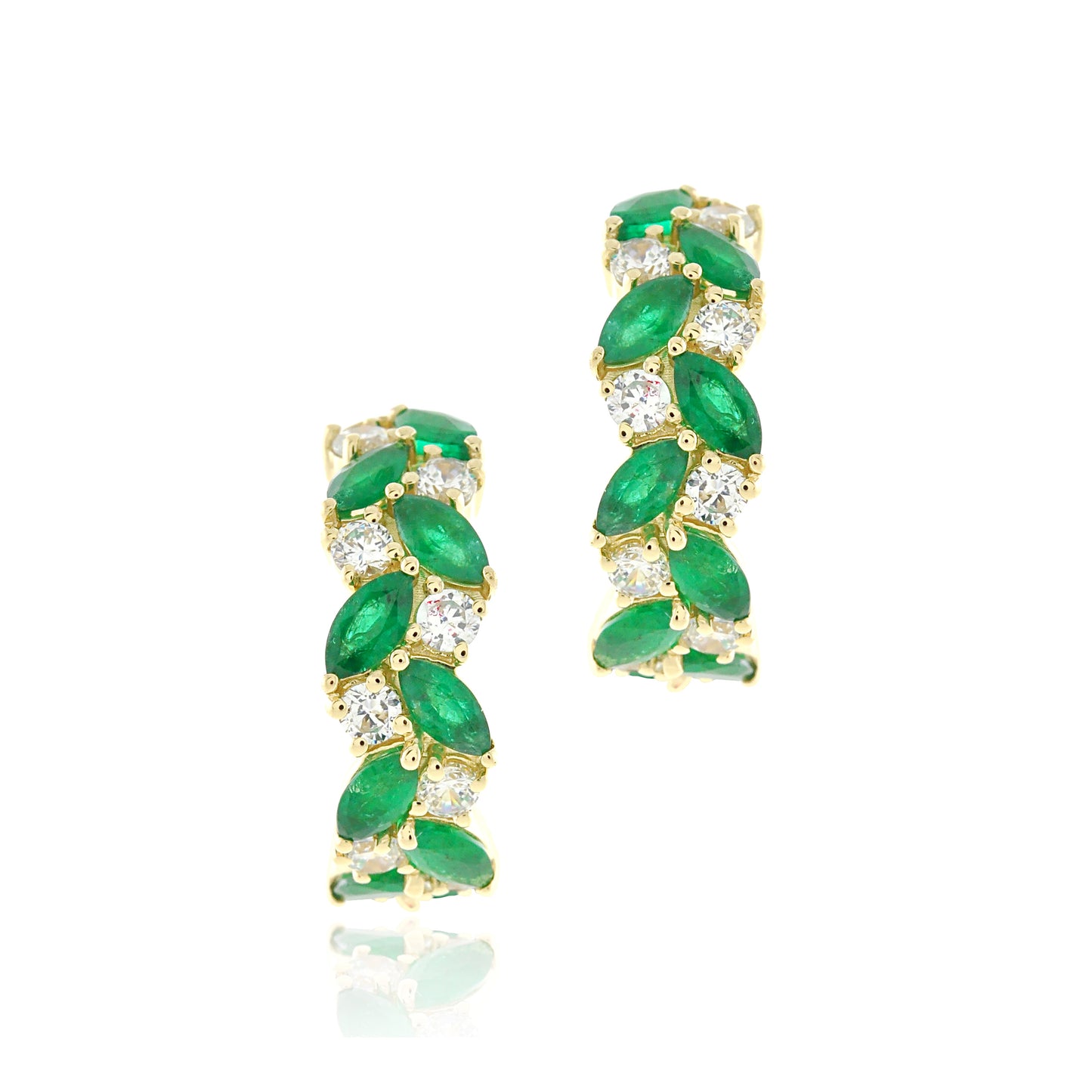 Waterfall Earrings in Emeralds & Diamonds