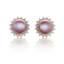 Gump's Signature Halo Earrings in Pink Pearls & Diamonds