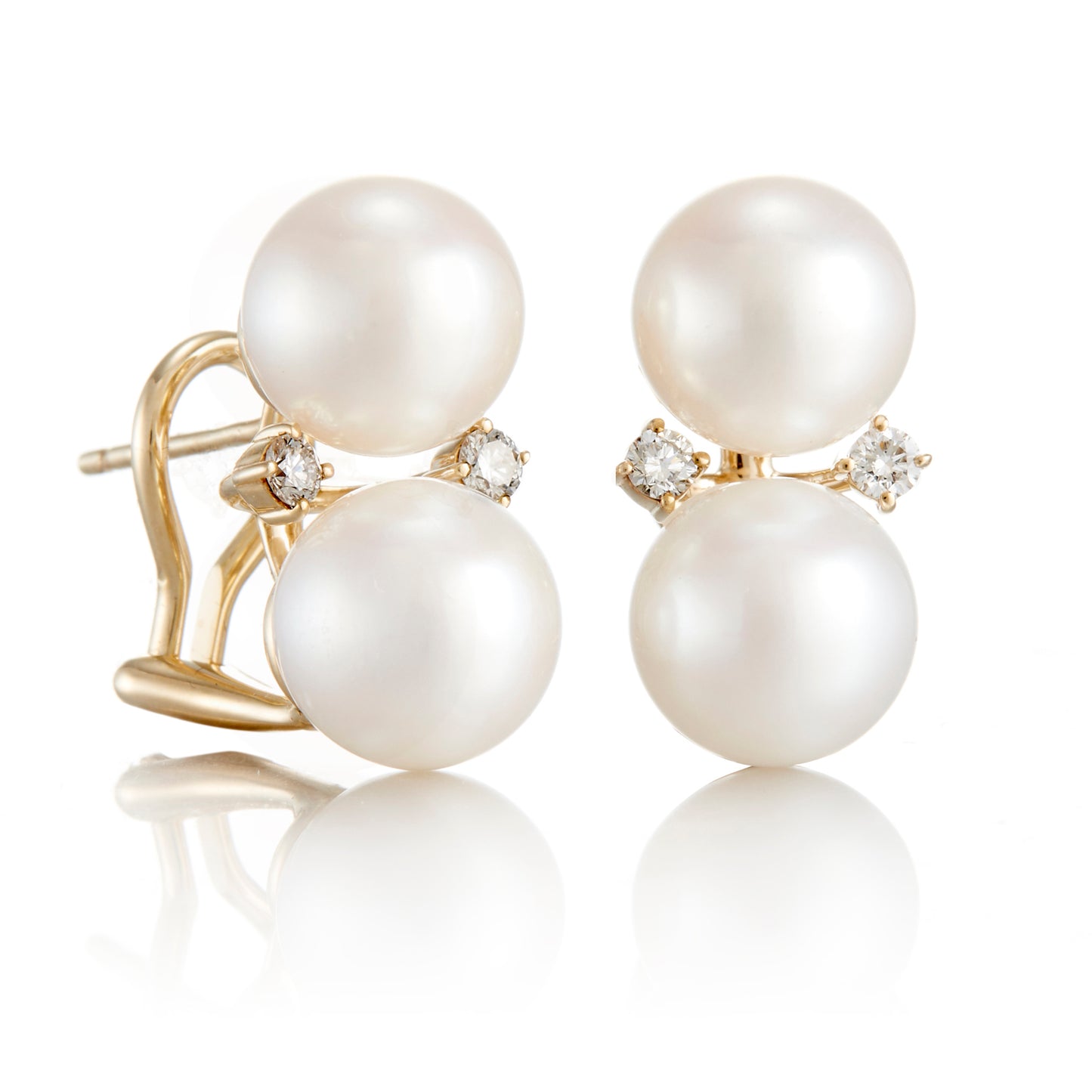Les Deux Earrings in Pearls & Diamonds