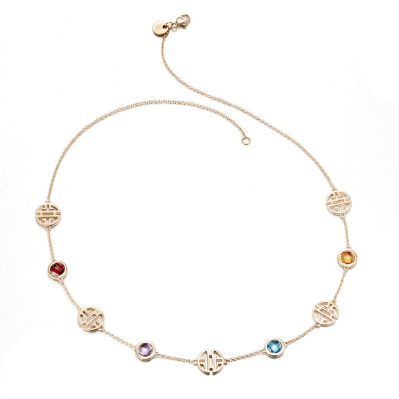 Gump's Signature Multi-Color Gemstone Shou Necklace