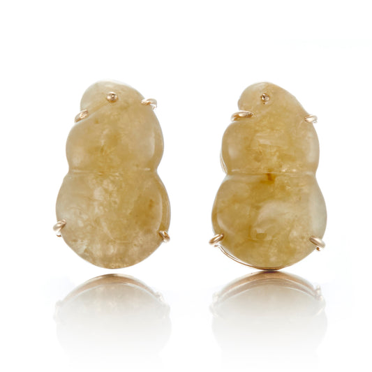 Gump's Signature Yellow Jade Gourd Earrings