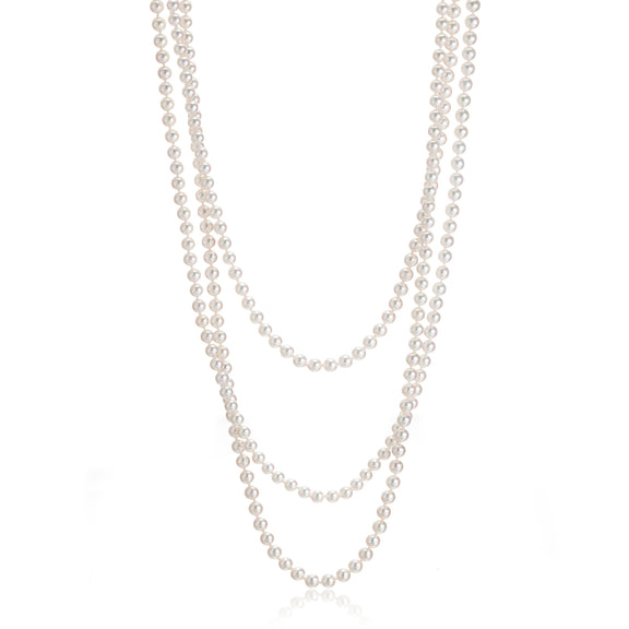 Gump's Signature 4mm White Akoya Pearl Rope Necklace