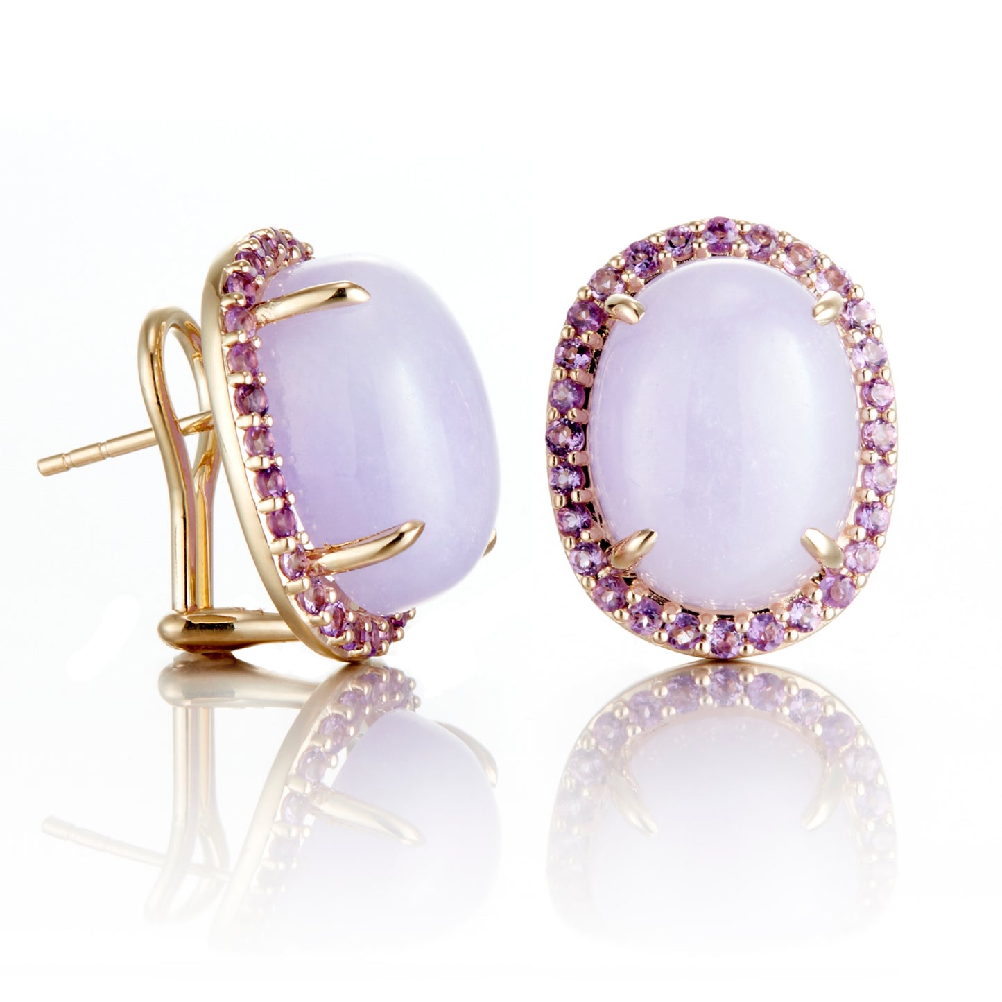 Greenwich Earrings in Lavender Jade & Amethyst