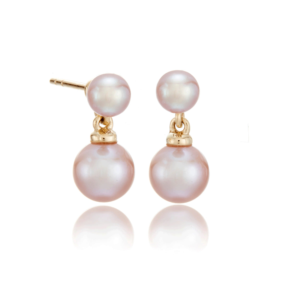 Victoria Earrings in Pink Pearls