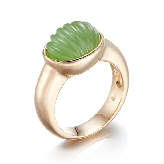 Gump's Signature East West Ring in Green Nephrite Jade