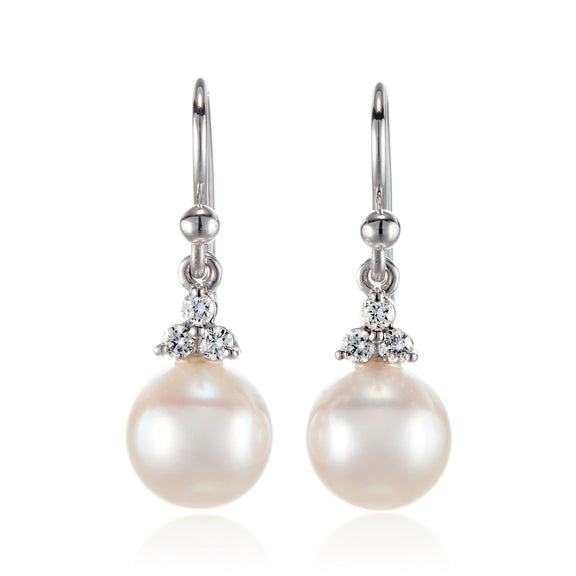 Gump's Signature Madison Drop Earrings in White Akoya Pearls