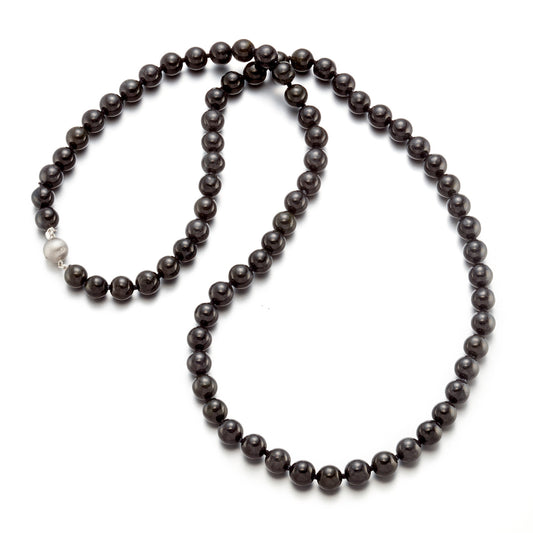 Gump's Signature 8mm Charcoal Black Jade Necklace