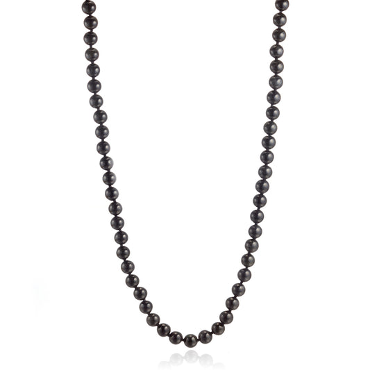 8mm Charcoal Black Jade Necklace