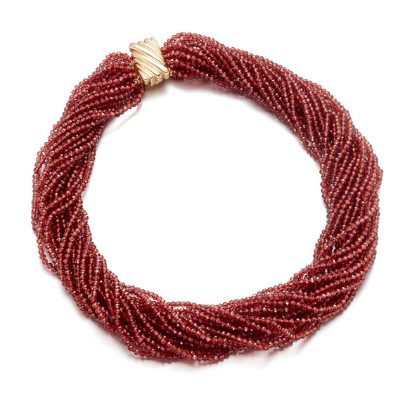 Gump's Signature 20-Strand Garnet Twist Necklace