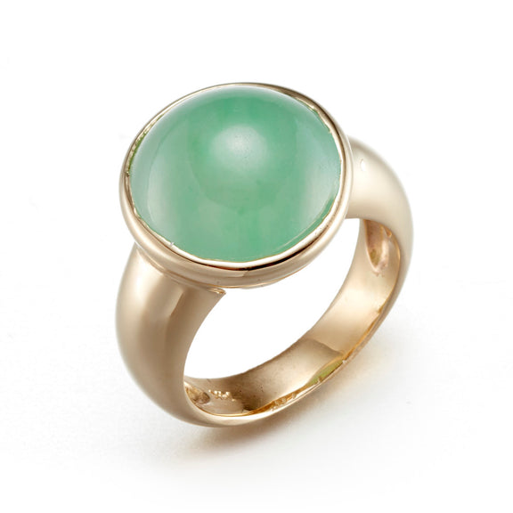 Gump's Signature Bezel-Set Green Jade Ring