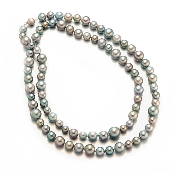 Gump's Signature 8-13mm Multi-Size Gray Tahitian Pearl Long Necklace