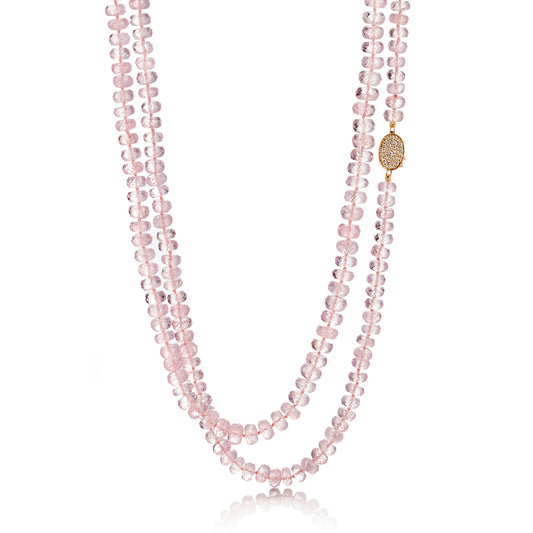 Faceted Morganite Long Necklace