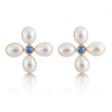 Gump's Signature Flora Earrings in Pearls & Sapphires