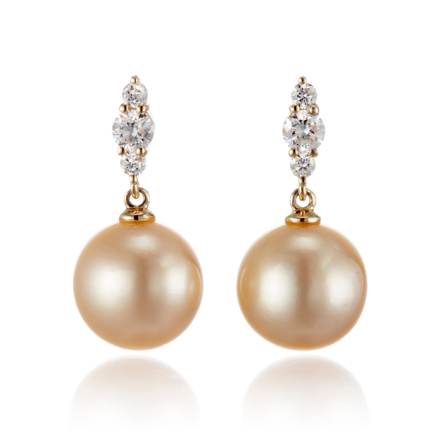 Gump's Signature Orion Earrings in Golden South Sea Pearls & Diamonds