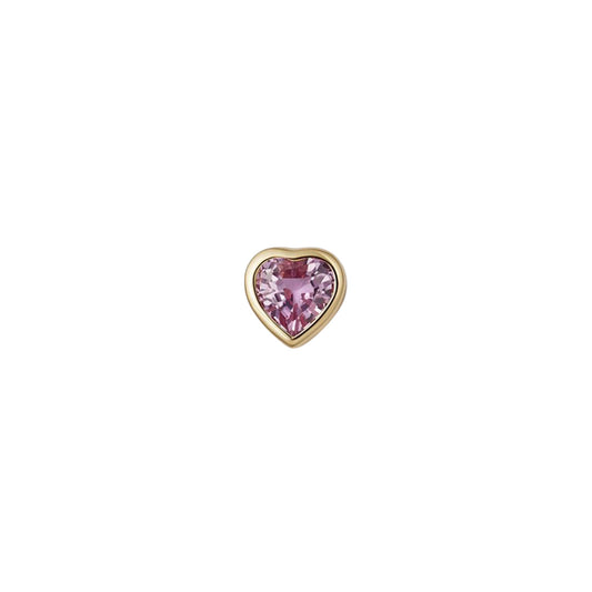 Loquet London Pink Sapphire Heart Charm