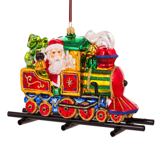 Santa with Train Ornament