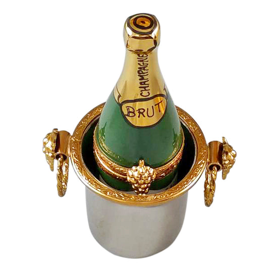 Champagne Bottle in Bucket Limoges