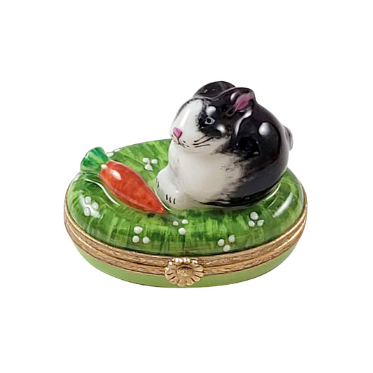 Black & White Bunny with Carrot Limoges