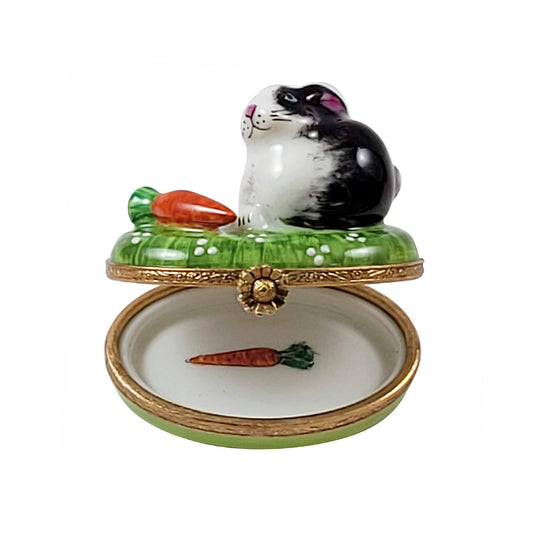 Black & White Bunny with Carrot Limoges