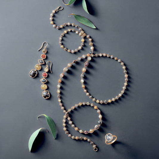 Textile Multi-Colored Diamond Necklace