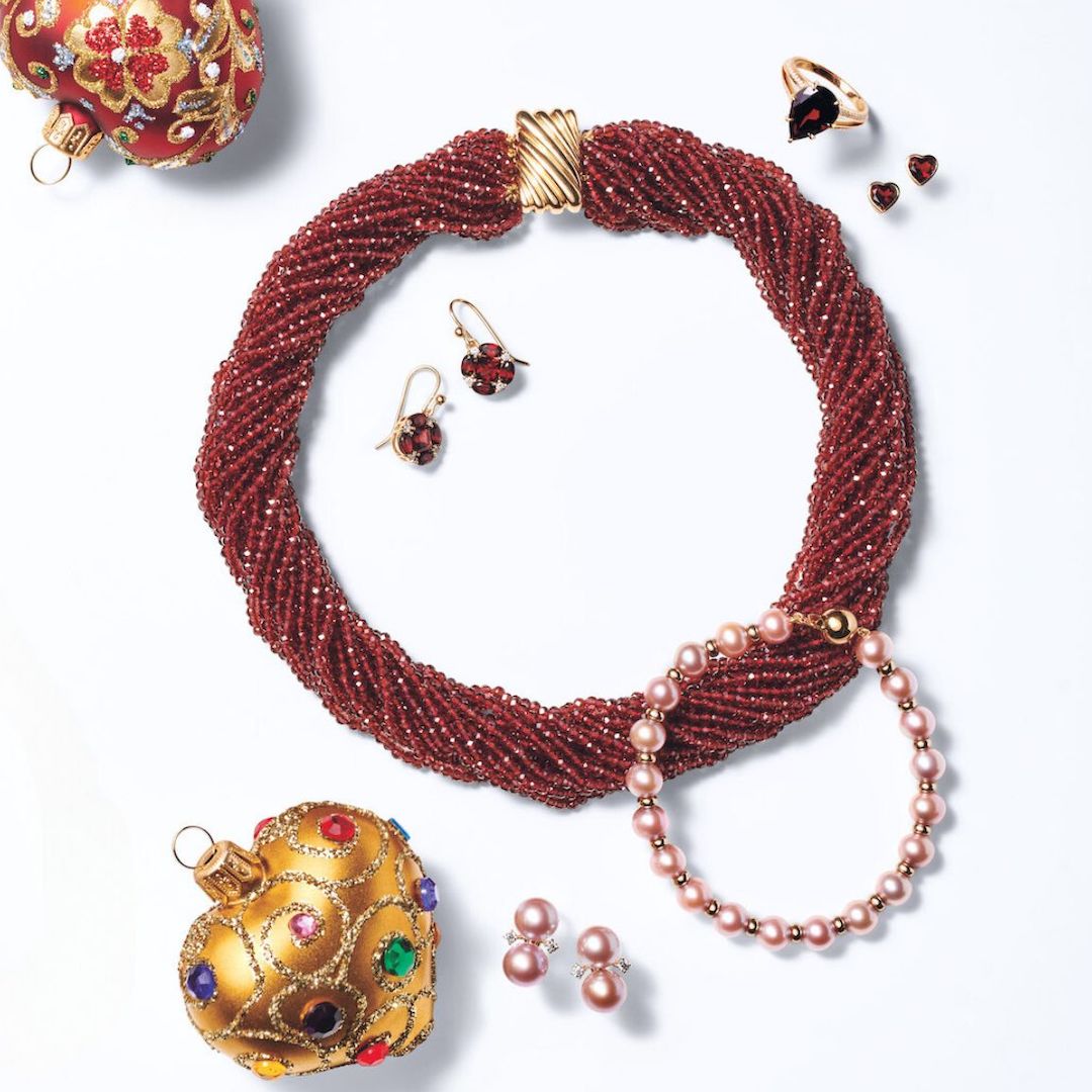 20-Strand Garnet Twist Necklace