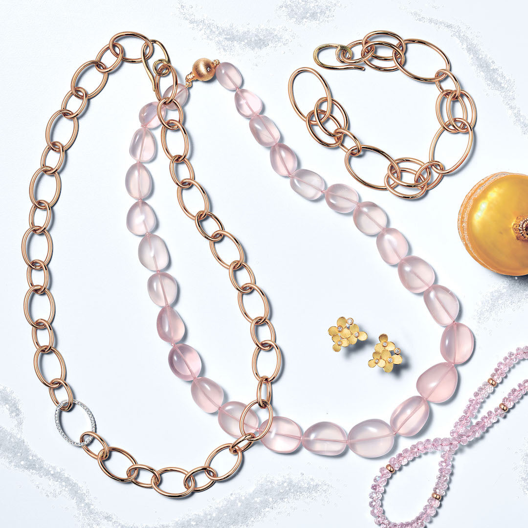 Rose Quartz Pebble Necklace