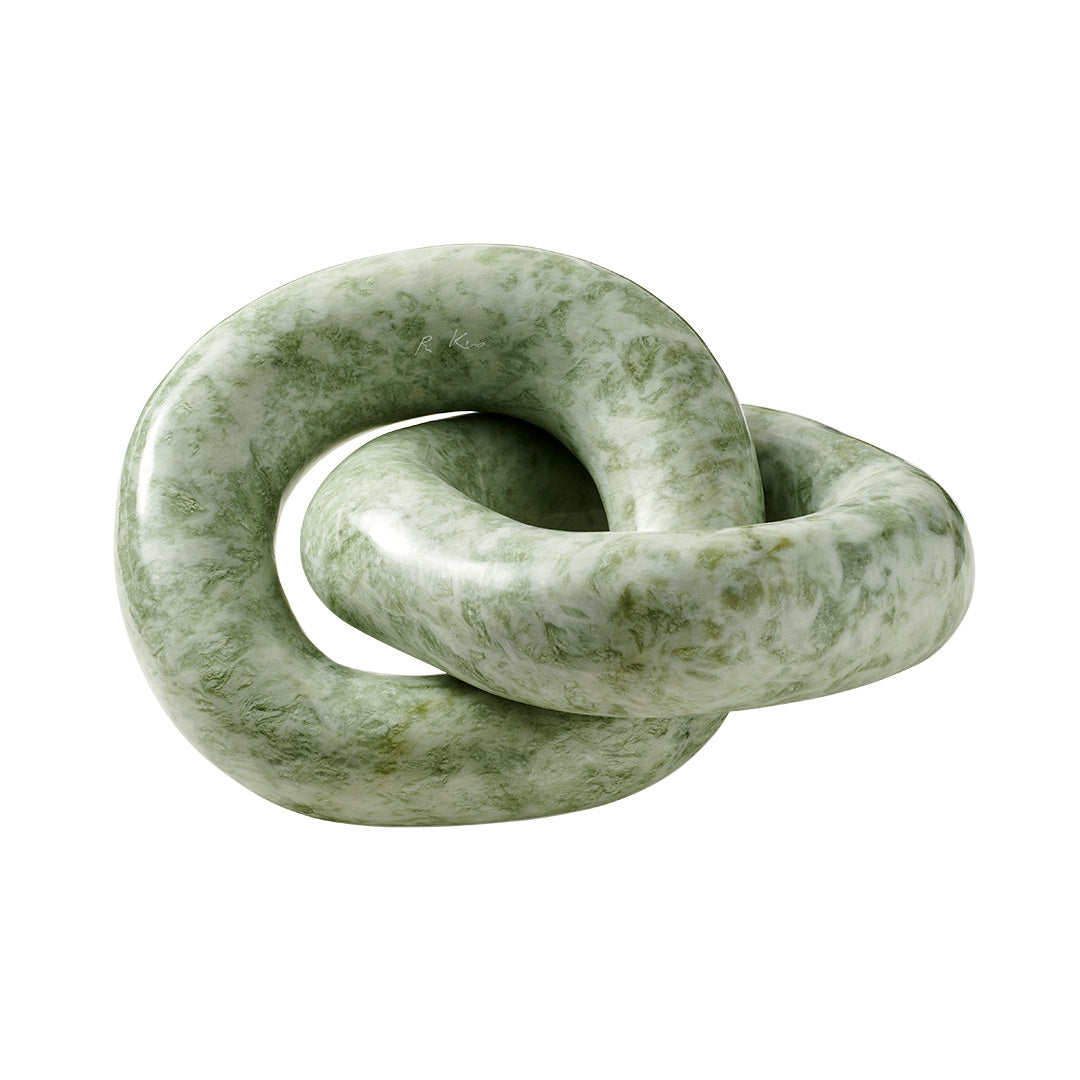 Robert Kuo Nephrite Jade Double Ring Link